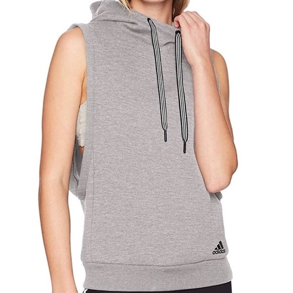 adidas sleeveless hoodie women's